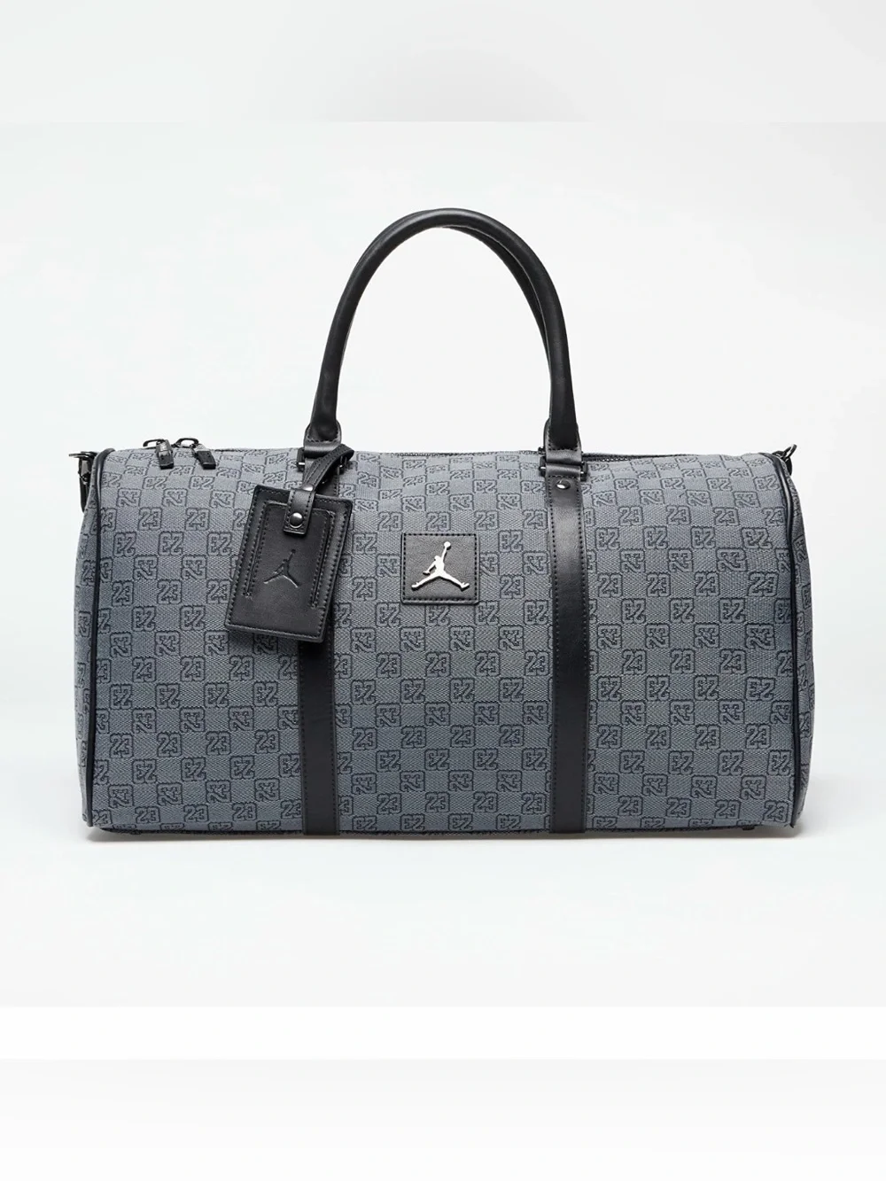 Jordan Grey Monogram Duffel with Black Trim
